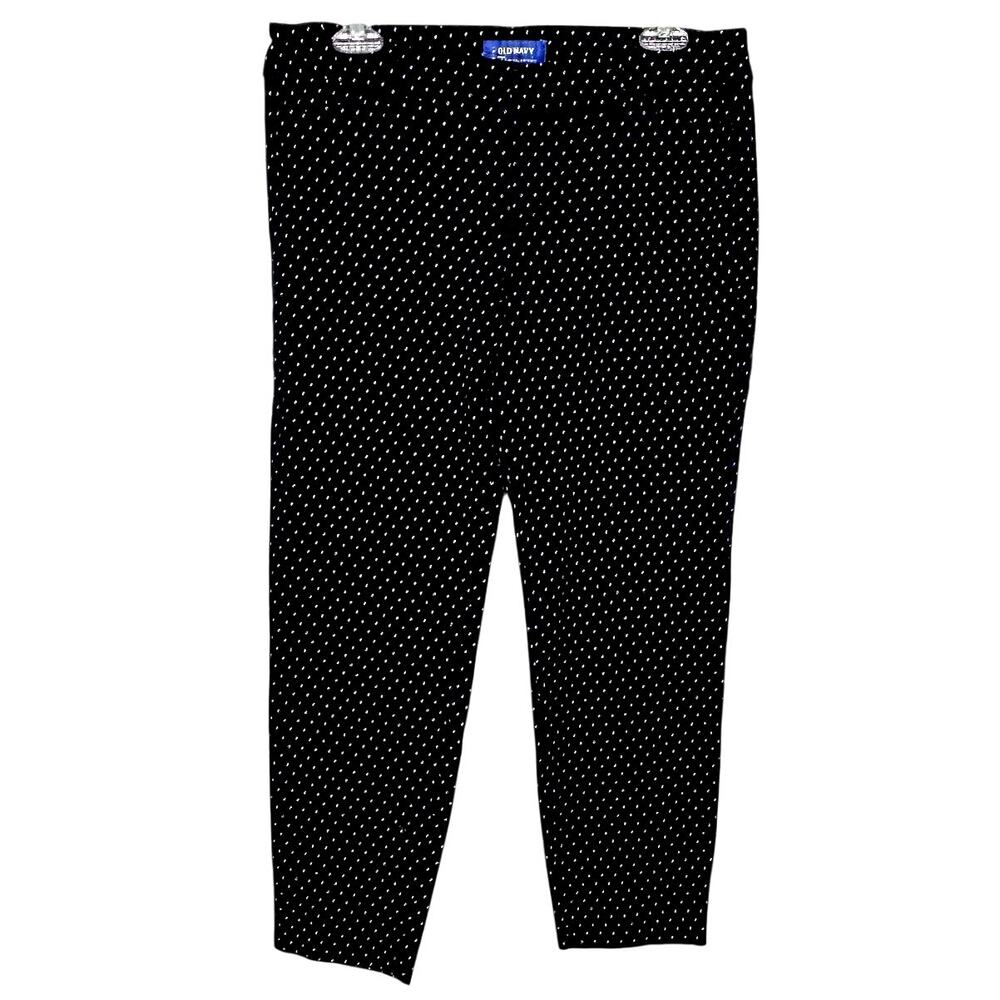 Old Navy Wms Mid Rise Black White Print Pixie Ankle Pants Size 10 Casual